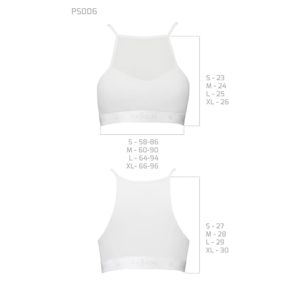 Спортивный топ с прозрачной вставкой Passion PS006 TOP S, white