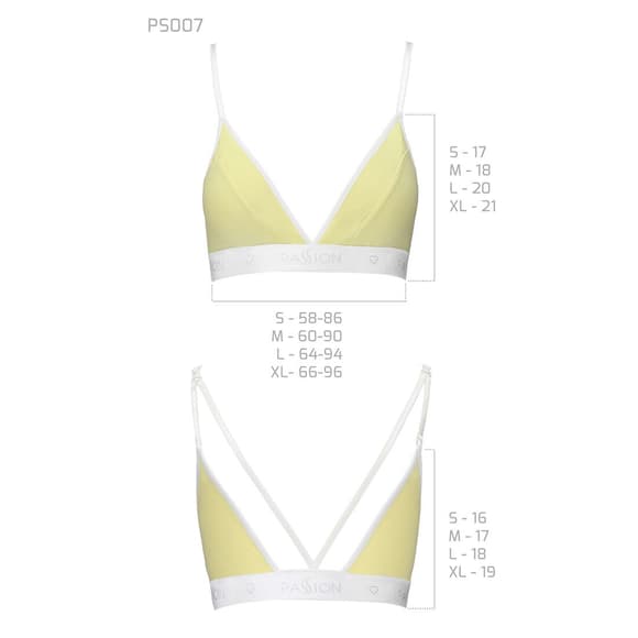 Спортивний топ з подвійними бретелями Passion PS007 TOP XL, yellow