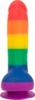 Радужный фаллоимитатор ADDICTION - JUSTIN - 8" - RAINBOW, 20,3 см, силикон