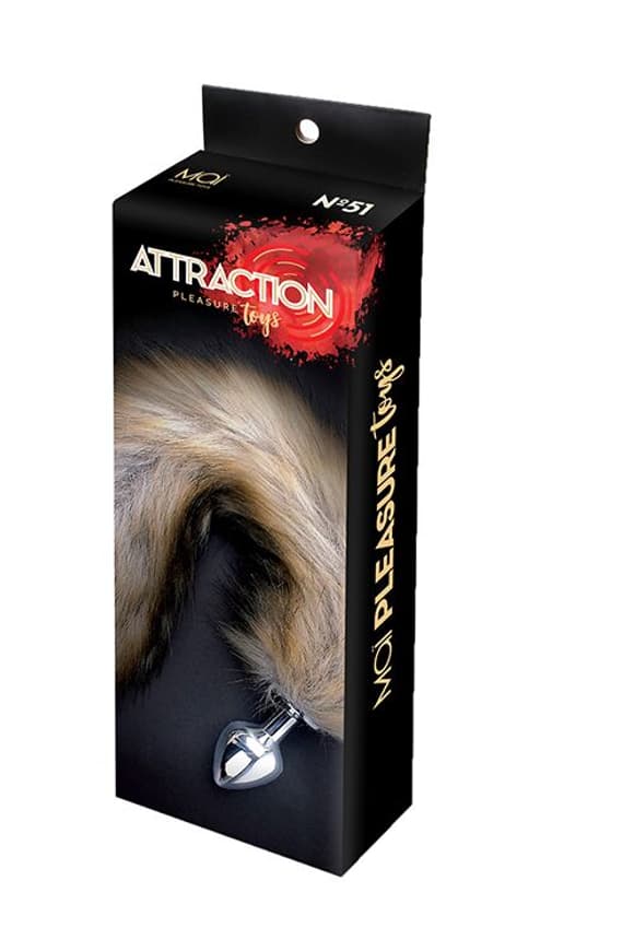 Анальна пробка Лисячий Хвіст MAI Attraction Toys №51, розмір пробки 7×3 см, загальна довжина 50 см