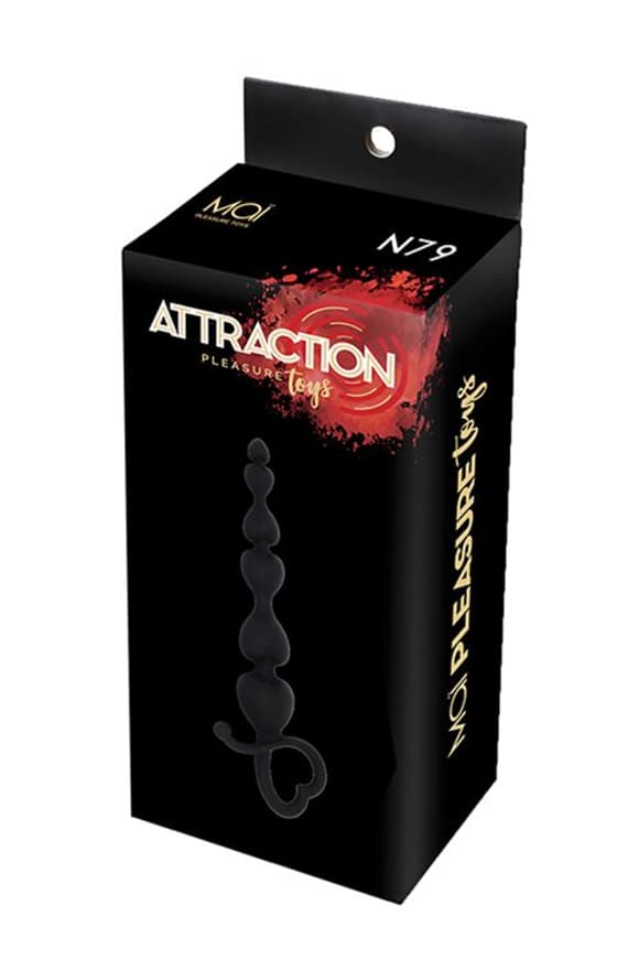 Анальные бусы MAI Attraction Toys №79 Black, длина 18см, диаметр 3,1см