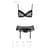 Сексуальний комплект з поясом для панчіх Passion LOVELIA SET XXL/XXXL, black