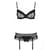 Сексуальний комплект з поясом для панчіх Passion LOVELIA SET XXL/XXXL, black