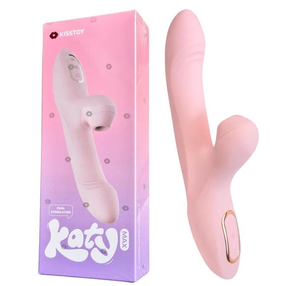 Вибратор-кролик с вращением ствола и вакуумной стимуляцией KISSTOY Katy Max