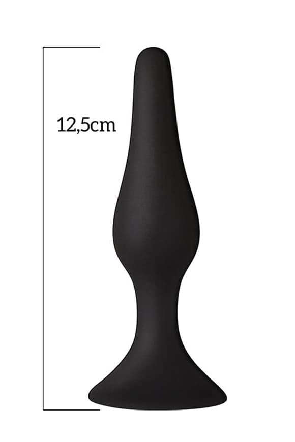 Анальна пробка з присоскою MAI Attraction Toys №34 Black, довжина 12,5см, діаметр 3,2см