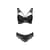 Комплект з еко-шкіри та мережива Passion LOONA SET XXL/XXXL, black, бра і трусики