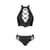 Комплект з еко-шкіри Passion NANCY BIKINI S/M, black, бра та трусики з імітацією шнурівки