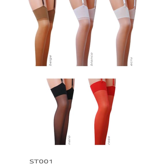 Классические чулки под пояс с широкой резинкой Passion ST001 5 roso