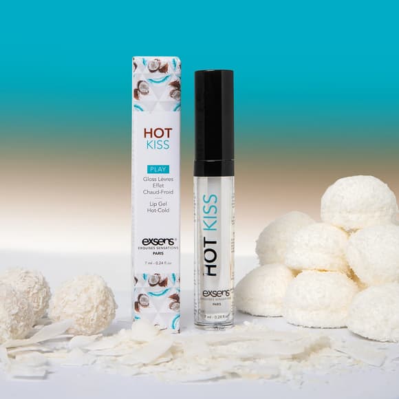 Стимулювальний блиск для губ EXSENS Coconut Hot Kiss 7 мл, зігріває та охолоджує 