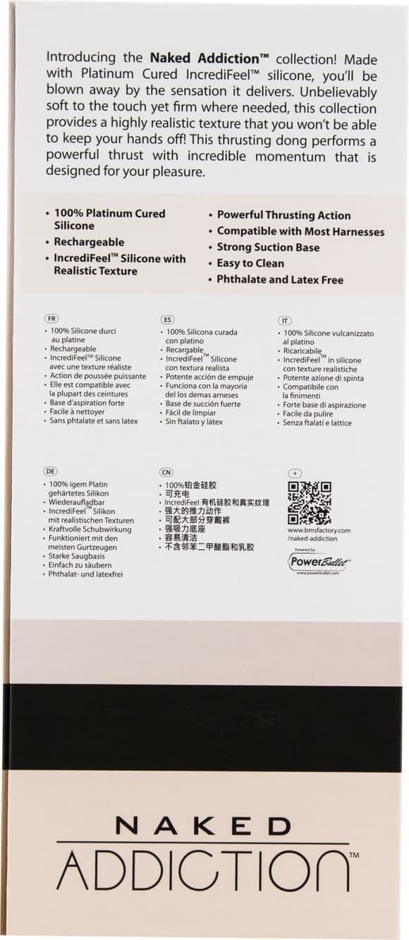 Фалоімітатор з пульсацією Naked ADDICTION Dominic 9″ Vanilla, пульт ДК, діаметр 4,2 см