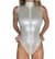 Лакированный комбидресс белый “Дерзкая Стелла” L, молния на все тело 