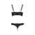 Комплект з екошкіри з люверсами та ремінцями Passion MALWIA BIKINI L/XL, black, бра та трусики