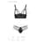 Комплект з екошкіри з люверсами та ремінцями Passion MALWIA BIKINI S/M, black, бра та трусики
