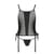 Сітчастий корсет з люверсами та знімними пажами Passion MALWIA CORSET L/XL black, екошкіра, стрінги