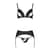 Комплект з екошкіри Passion MILEY SET S/M, black, трусики, бюстгальтер, пояс для панчіх