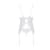 Корсет із пажами, трусики з ажурним декором та відкритим кроком Passion URSULA CORSET S/M, white