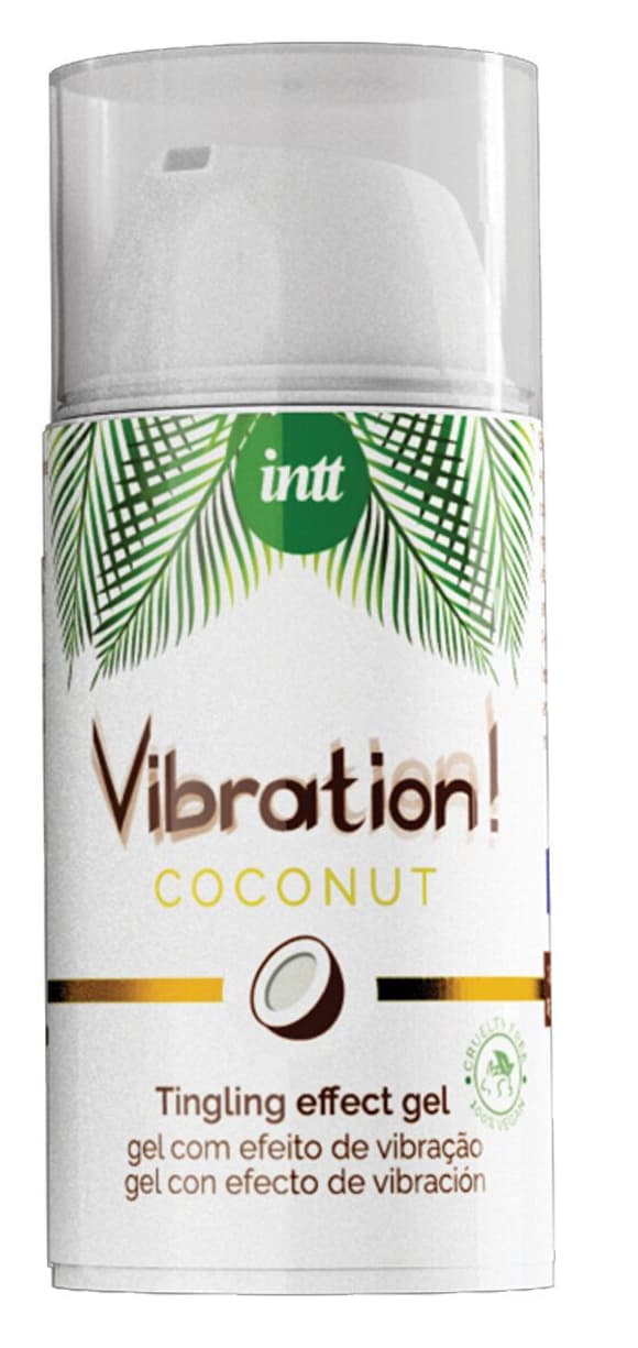 Жидкий вибратор Intt Vibration Coconut Vegan (15 мл),  очень вкусный, действует до 30 минут