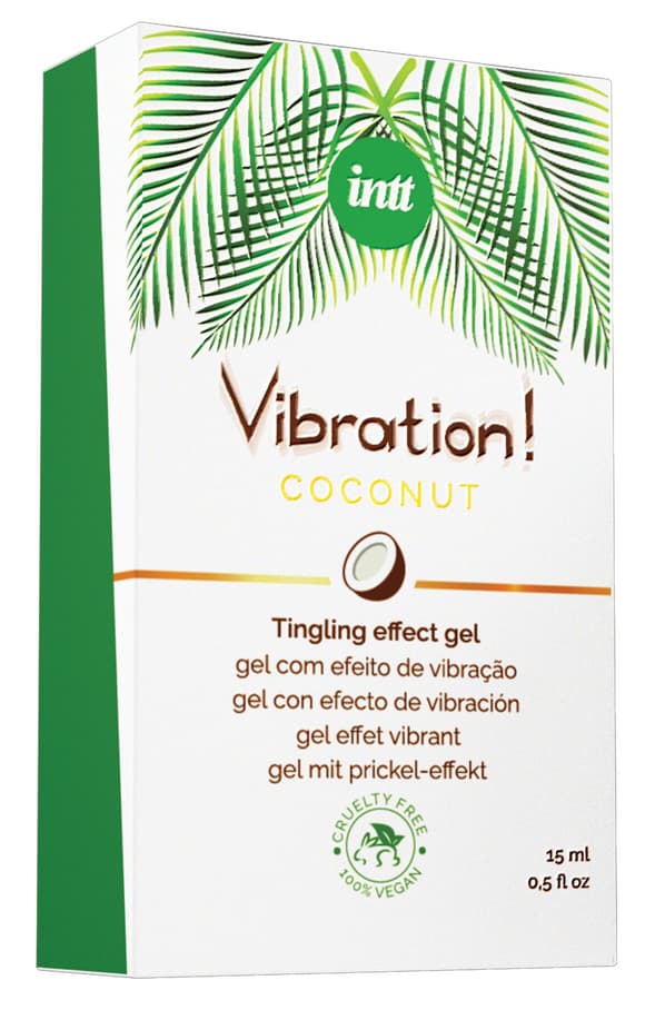Жидкий вибратор Intt Vibration Coconut Vegan (15 мл),  очень вкусный, действует до 30 минут