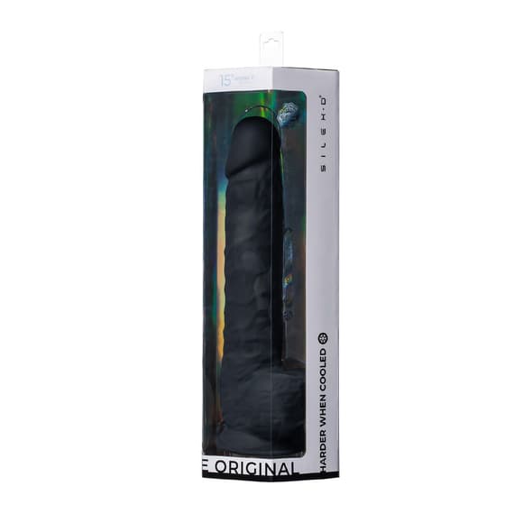 Фаллоимитатор SilexD Kingston Black (MODEL 15in), двухслойный, силикон+Silexpan, диаметр 7 см