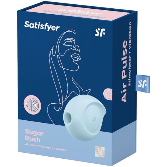 Вакуумний кліторальний стимулятор із вібрацією Satisfyer Sugar Rush Blue (м'ята упаковка)