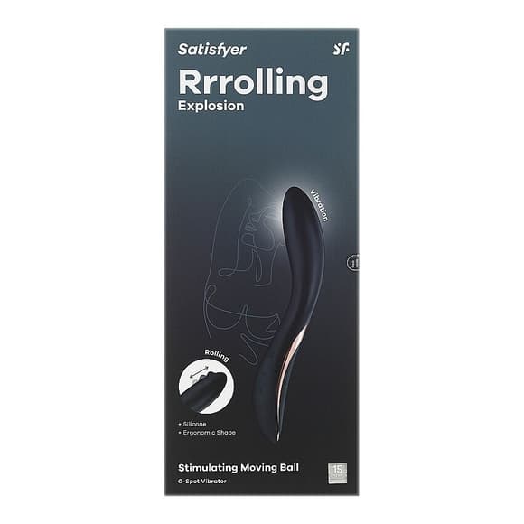Вібратор із перлинною стимуляцією точки G Satisfyer Rrrolling Explosion Black