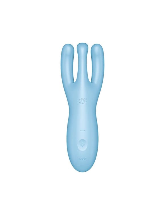 Кліторальний смарт вібратор Satisfyer Threesome 4 Blue з трьома пальчиками