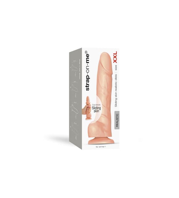 Реалистичный фаллоимитатор Strap-On-Me Sliding Skin Realistic Dildo Vanille XXL, эффект подвижной ко
