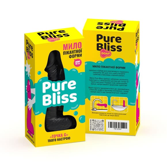Мило у формі пеніса Pure Bliss MINI Black, крафтове мило-член, натуральне