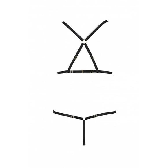 Комплект белья из стреп Passion Exclusive ARMANDA SET L/XL, black