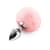 Металлическая анальная пробка М Art of Sex - Metal Butt plug Rabbit Tail Soft pink, диаметр 3,4 см