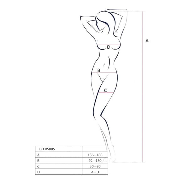 Бодистокинг Passion ECO BS005 red, плотный, открытый доступ, имитация подвязок