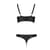 Комплект из экокожи Passion MALWIA BIKINI 4XL/5XL black, с люверсами и ремешками, бра, трусики