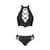 Комплект из экокожи Passion NANCY BIKINI 6XL/7XL black, бра и трусики с имитацией шнуровки