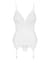 Сатиновый кружевной корсет Obsessive 810-COR-2 babydoll & thong S/M, белый, корсет, танга