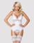 Сатиновый кружевной корсет Obsessive 810-COR-2 babydoll & thong S/M, белый, корсет, танга