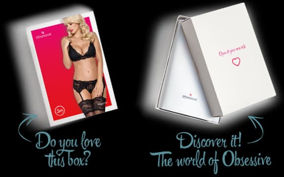 Кружевной комплект белья Obsessive 810-SEG-1 L/XL Black, бюстгальтер, стринги, пояс для чулок