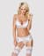 Кружевной комплект белья Obsessive 810-SEG-2 S/M White, бюстгальтер, стринги, пояс для чулок