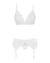 Кружевной комплект белья Obsessive 810-SEG-2 S/M White, бюстгальтер, стринги, пояс для чулок