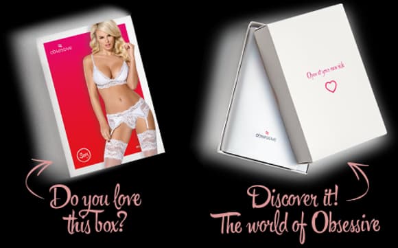 Кружевной комплект белья Obsessive 810-SEG-1 L/XL White, бюстгальтер, стринги, пояс для чулок