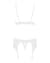 Кружевной комплект белья Obsessive 810-SEG-1 L/XL White, бюстгальтер, стринги, пояс для чулок