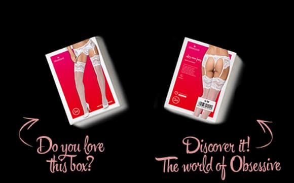 Панчохи під пояс із широким мереживом Obsessive 810-STO-2 stockings L/XL, білі