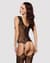 Бодистокинг Obsessive Bodystocking F221 S/M/L, силуэтный цветочный рисунок, имитация чулок