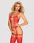 Бодистокинг Obsessive Bodystocking G313 S/M/L red, шнуровка, геометрический декор
