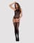 Бодистокинг Obsessive Bodystocking G316 S/M/L, цветочный декор, скрещенные подвязки