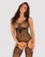 Бодістокінг Obsessive Bodystocking G323 S/M/L black, малюнок бджоли та метелика