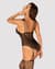 (SALE) Ажурный бодистокинг под паутину Obsessive Bodystocking G325 black S/M/L, черный, комбинезон, имитаци