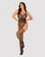 (SALE) Ажурный бодистокинг под паутину Obsessive Bodystocking G325 black S/M/L, черный, комбинезон, имитаци