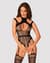 Ажурний бодістокінг з отворами Obsessive Bodystocking G327 black S/M/L, комбінезон, з доступом