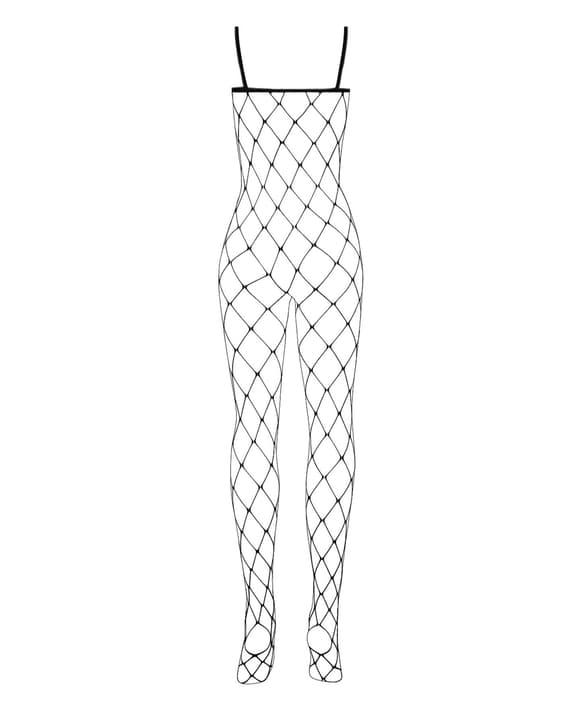 Бодистокинг с крупной ячейкой и открытой грудью Obsessive Bodystocking N102 S/M/L, черный