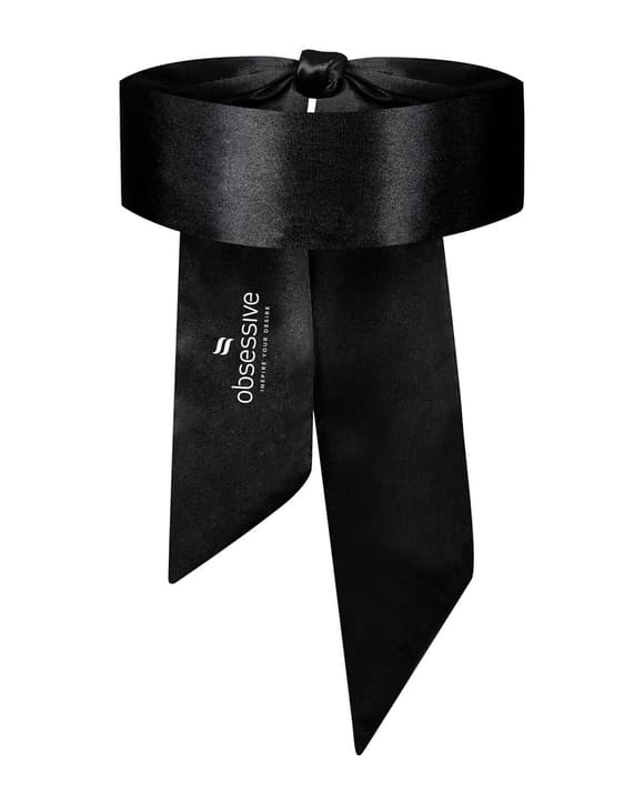 Атласна пов’язка маска Obsessive Blindfold black One size, чорна (м'ята упаковка!!!)